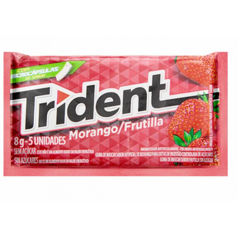 Chiclete Trident Morango 8g